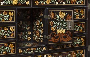 Floral lacquered cabinet