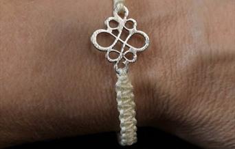 Macrame bracelet on wrist