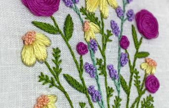 Hand embroidered flowers