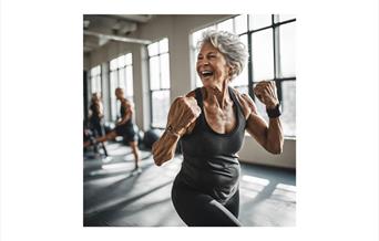 Older person doing boxercise