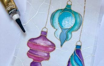 Painting baubles on silk