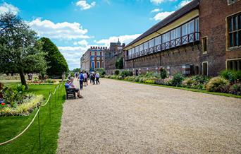 Royal tennis court on the right