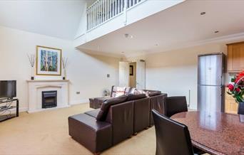 Interior shot of Bushy Park Lodge's living room