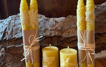 Selection of beeswax candles