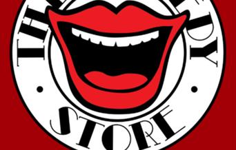 red lips on white circular background