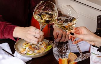 wine, cheers, dining