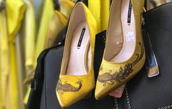 yellow high heels