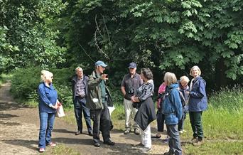 Walkers having a chat on Barnes Common