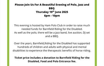 Barnfield RDA Fundraiser at Ham Polo Club
