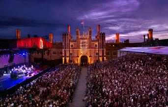 Hampton Court Music Festival with the palace on the side