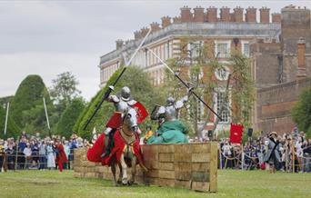 Knights clashing at the joust