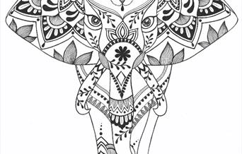 Zen doodle elephant