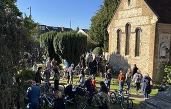 People buying bikes at the charity bike sale in 2024