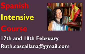 Picture where is written Spanish Intensive Course, the dates, my email address and my photo