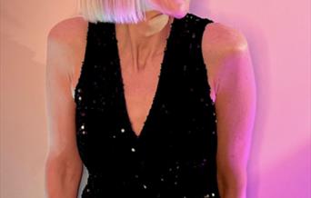 Lady in sequin top