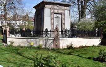 Image of an Egyptian-style mausoleum