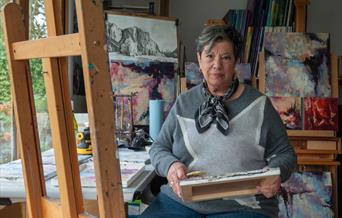 Laura Parker at work in her studio
