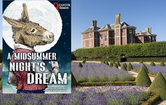 Ham House view from the Cherry Garden with poster for A Midsummer Night's Dream play