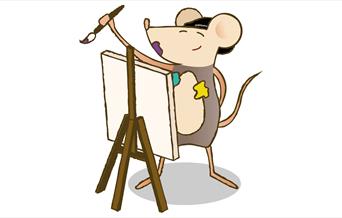 Illustration of a mouse painting