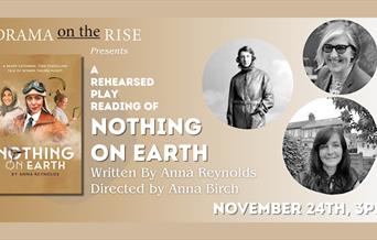 image of nothing on earth banner with QNA playwright Anna Reynolds