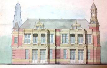 illustration of the exterior of the old town hall