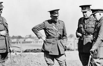Generals and staff officers confering with Field Marshal French