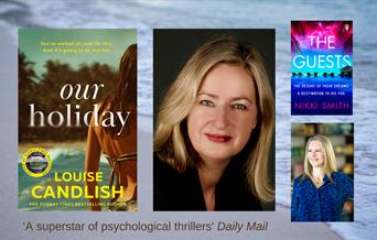 Louise Candlish and book cover of her new book