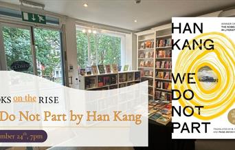 Front cover We Do Not Part by Han Kang and 'contemporary fiction book club' with date september 24th, 7pm