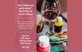 "Don't drink your paint water!" – Sip & Paint at Turner's House