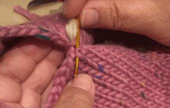 Hand finishing knitting