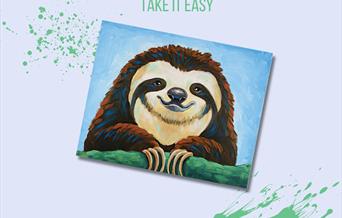 Take It Easy- paint sloth on canvas