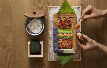 Sticks'n'Sushi Limited Edition Temaki Mori with Salmon, Tuna and crispy nori