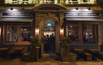 Exterior shot of The Crossing Gastro Pub in Barnes