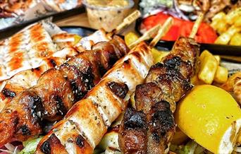 Mixed platter souvlaki dish