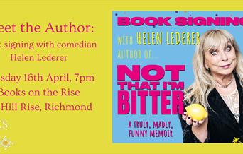 image of helen lederer, event information: evening with Helen Leder, 7pm 16th of April