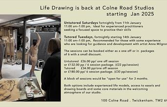 Life Drawing workshops in Twickenham Tutored and untutored