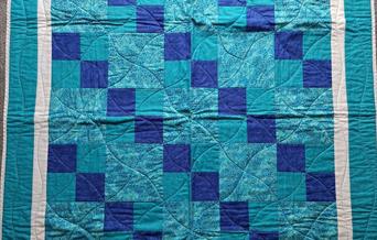 Blue & turquoise quilt