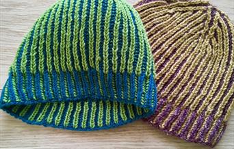 Brioche knit hats