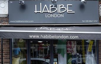 A front shot of Habibe London shop