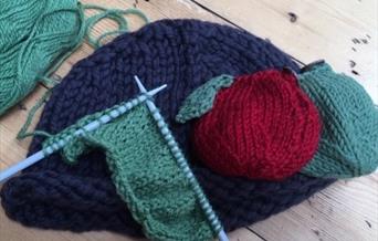 Knitting, yarn and needles