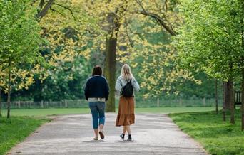 Two women walking