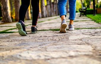 Two people walking