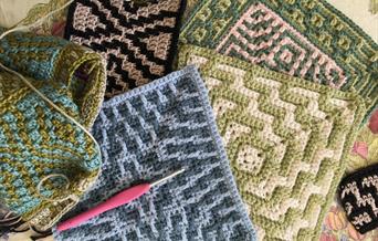 Mosaic crochet and hook