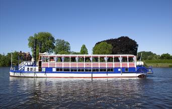 paddle steamer on river