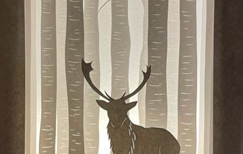 Stag in papercut lightbox