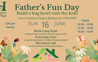 Father's Fund Day description: Build a bug hotel with the kids.