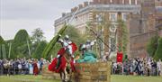 Knights clashing at the joust
