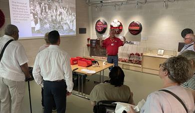 A group enjoying The Poppy Factory's visitor centre