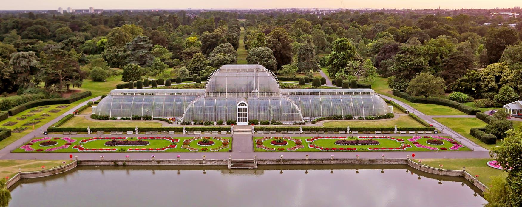 Aerial view of Palm House, Kew Gardens