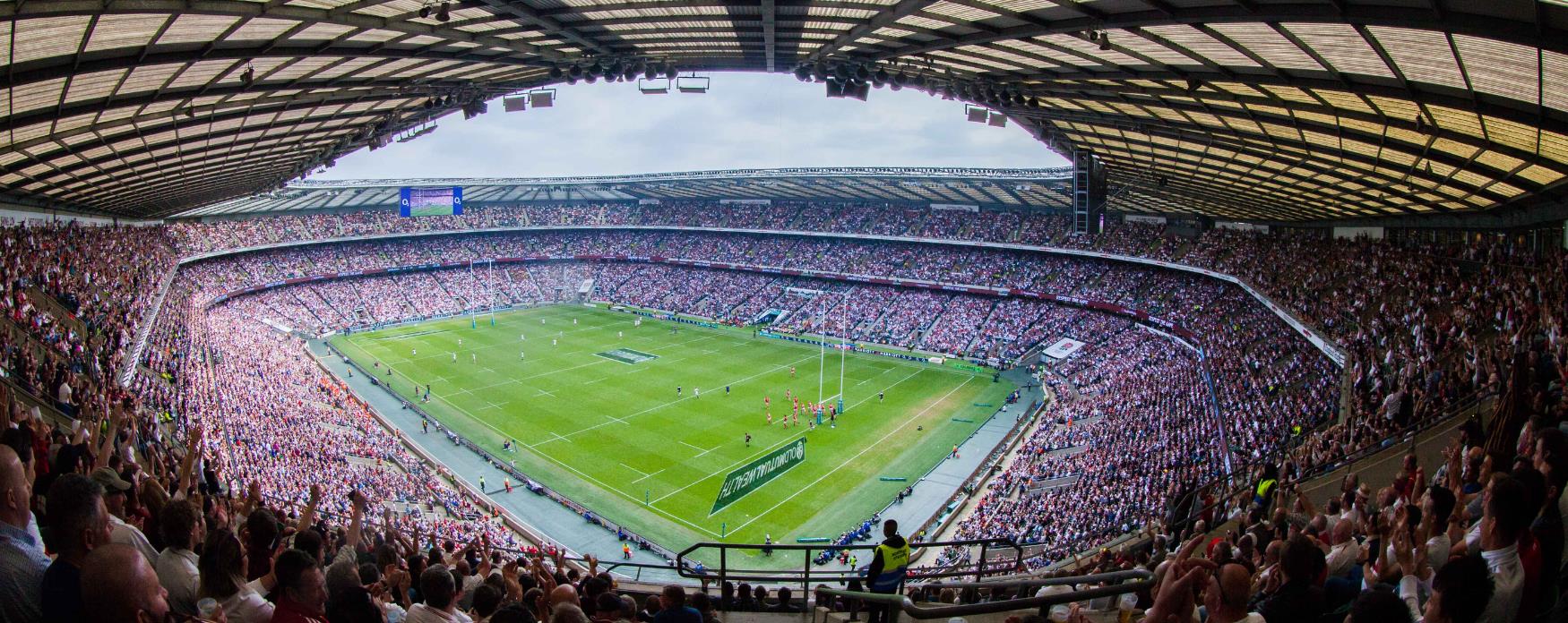 View of Twickenham Stadium at Rugby matches